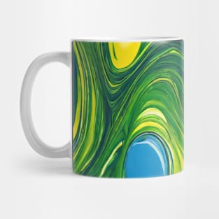 Green - Blue - Yellow Colorful Asymmetrical Pattern. Mug